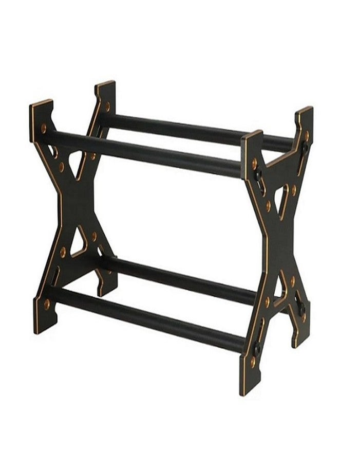 KingVal Metal Wheel Rim Tire Storage Rack RC Tool Kit Compatible with AXIAL SCX24 TRAXXAS TRX4M FCX24 1/24 1/18 1'' 1.1'' RC Crawler Car Tire Wheel (Black-Gold) - Image 1